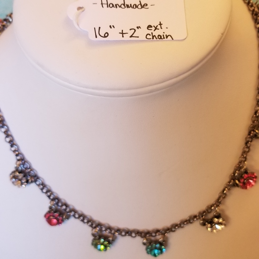 HP🦚 Handmade Glass Crystal Flower Necklace - Picture 8 of 8